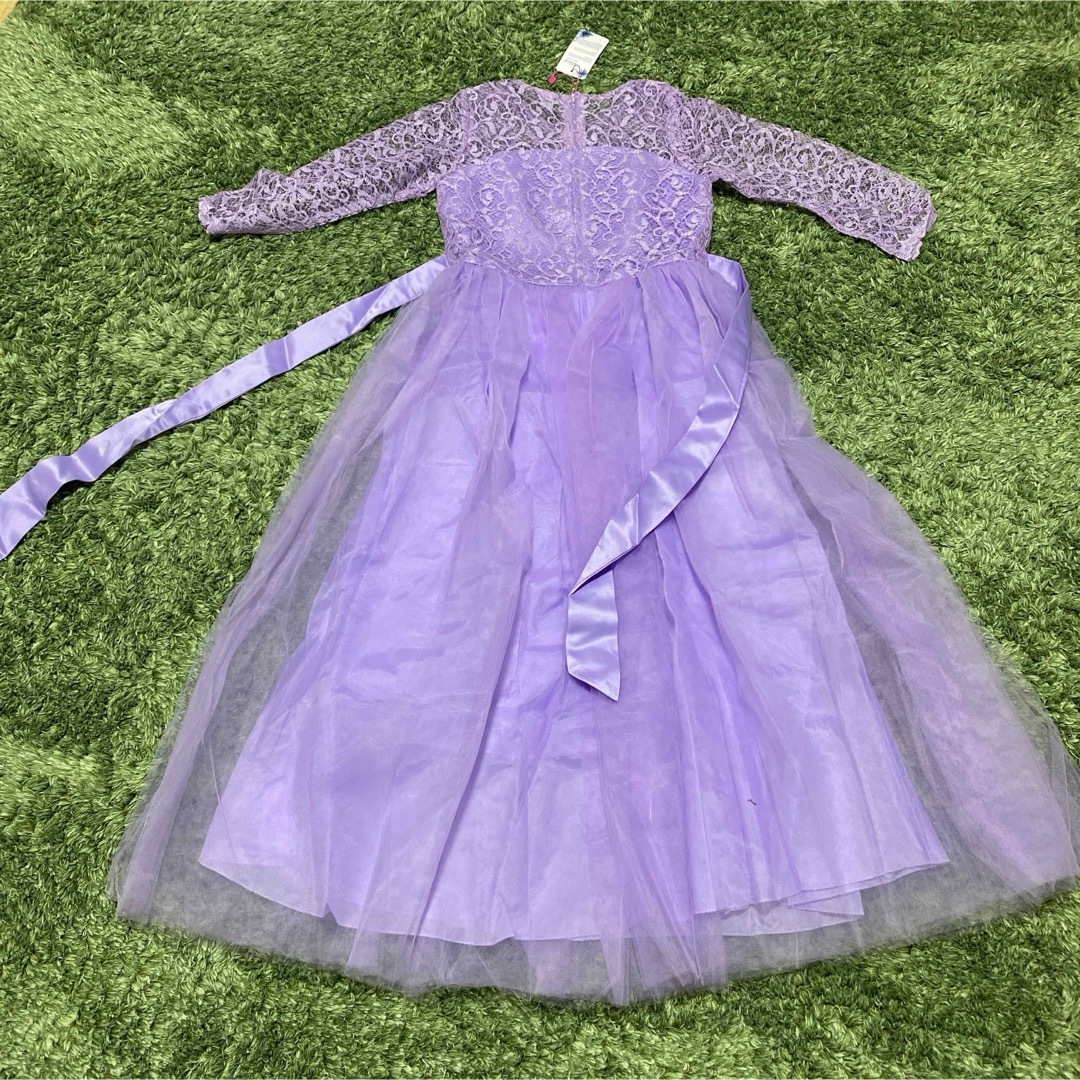 -ラプンツェル風- 子供用ドレス　チュールドレス　ロングドレス　パープル キッズ/ベビー/マタニティのキッズ服女の子用(90cm~)(ドレス/フォーマル)の商品写真