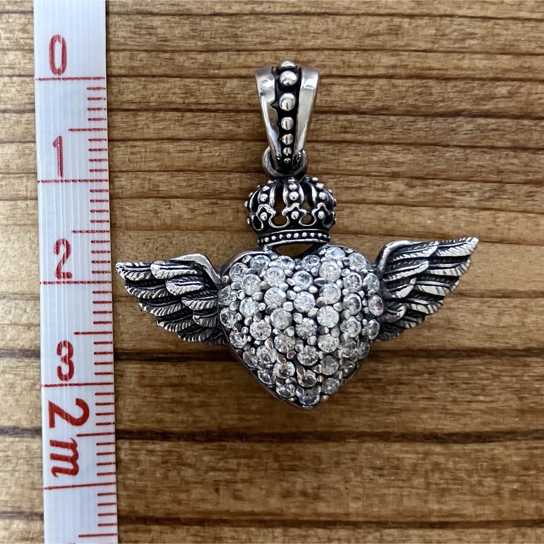 ROYALORDER(ロイヤルオーダー)のsilver 925 ジルコニア ペンダントトップ ハート クラウン エンジェル レディースのアクセサリー(ネックレス)の商品写真
