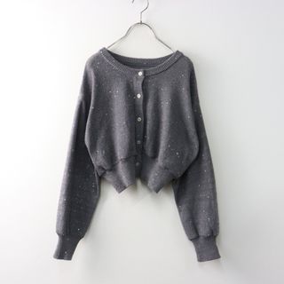 SENSE OF PLACE by URBAN RESEARCH - 2024SS センスオブプレイス アーバンリサーチ SENSE OF PLACE HEYUMM クロップドスパンコールカーディガン One/グレー系【2400014493771】