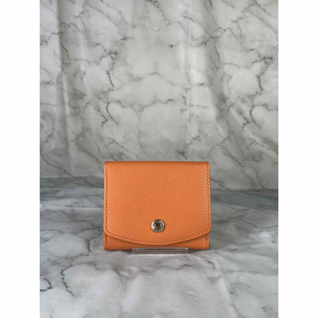 TOPKAPI(トプカピ)の【美品】TOPKAPI　トプカピ　二つ折り財布　角シボ型押し　オレンジ レディースのファッション小物(財布)の商品写真
