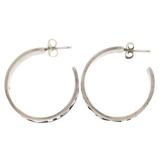 INDIAN JEWELRY インディアンジュエリー HOPI Clement Honie ホピ族 クレメント・ホニー オーバーレイ フープピアス シルバー(ピアス(片耳用))