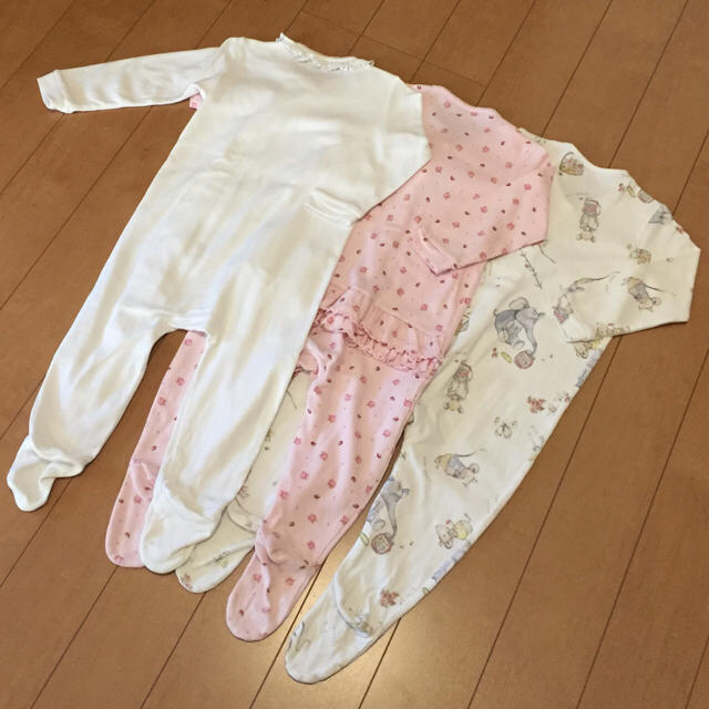 NEXT(ネクスト)のサイズ 85＊足付きカバーオール＊3枚set＊next キッズ/ベビー/マタニティのベビー服(~85cm)(カバーオール)の商品写真