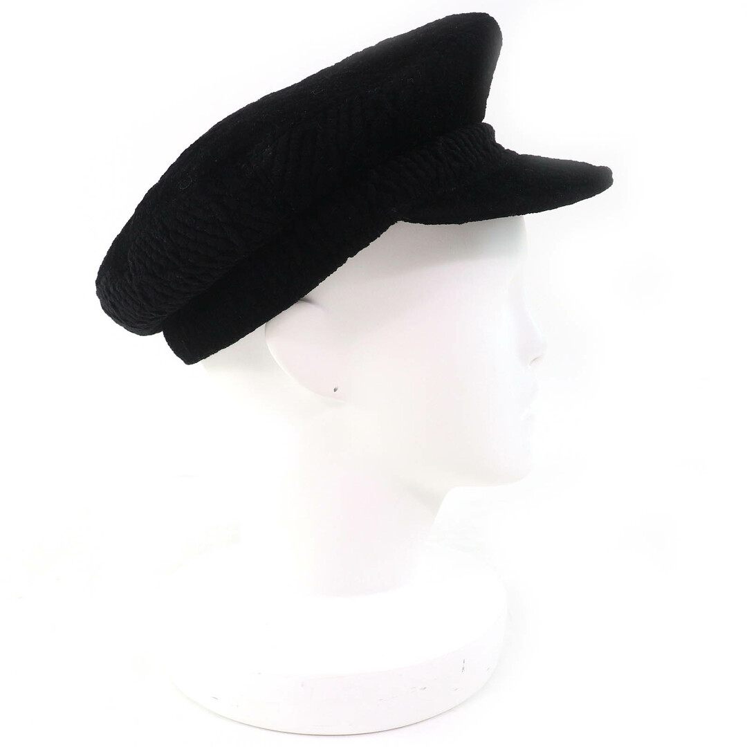 美品△CHANEL シャネル 22K ココマーク金具 シルク混 ツイード キャスケット 帽子  ブラック M フランス製 正規品 レディース オシャレ オススメ◎