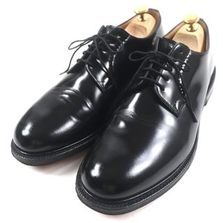 チャーチ(Church's)の美品▼CHURCH'S チャーチ SHANNON シャノン ポリッシュドバインダーカーフ プレーントゥ レースアップ レザーシューズ ブラック 9.5 イングランド製 メンズ(その他)