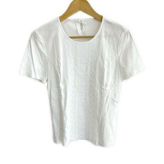 レリアン(leilian)のLeilian(レリアン) 半袖カットソー サイズ9 M レディース美品  - 白 クルーネック/刺繍(カットソー(半袖/袖なし))