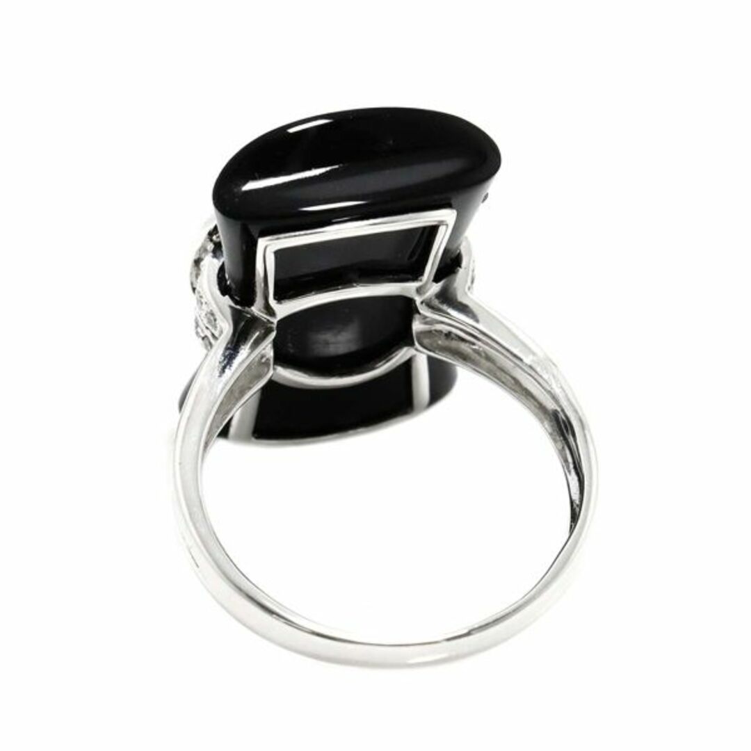人気商品 サファイヤ 16号 リング 0.11ct WG K18 オニキス 0.32ct ダイヤ アクセサリー