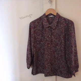 フラワー(flower)のVintage レトロ 古着 花柄 シャツ サンタモニカ ロキエ(シャツ/ブラウス(長袖/七分))