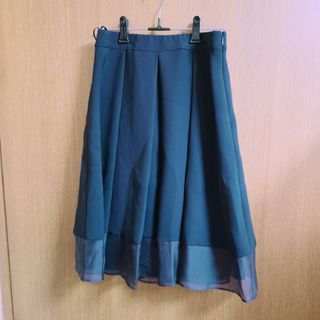 自由区 - 【自由区】膝丈　スカート　プリーツ　透け感　黒　スカート