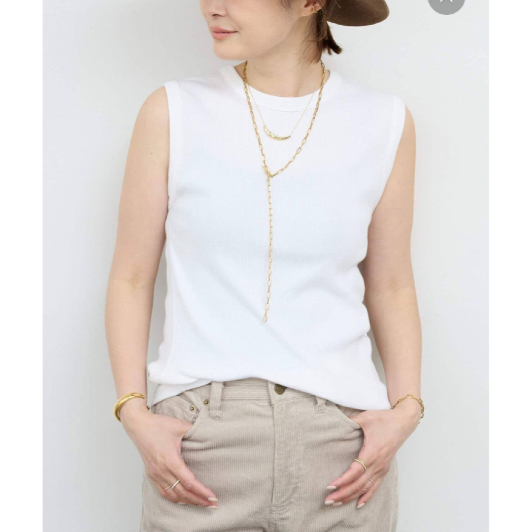DEUXIEME CLASSE(ドゥーズィエムクラス)のドゥーズィエムクラス dignity sleevelessノースリーブ　ホワイト レディースのトップス(カットソー(半袖/袖なし))の商品写真
