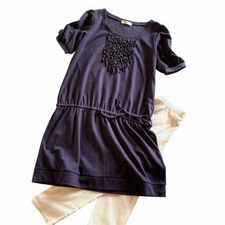 グローブ(grove)のgrove  チュニックワンピース ネイビー(ひざ丈ワンピース)