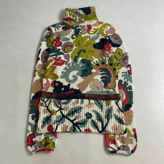 KENZO - 美品　ケンゾー　ニット　チュニック　タートルネック　花柄　総柄　カラフル　M 