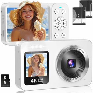 デジタルカメラ 4K 6400万画素 30FPS デジカメ 64GB TFカード