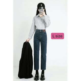 n199【新品未使用】ハイウエスト スキニーデニム レディース Lサイズ(デニム/ジーンズ)