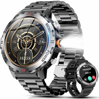 スマートウォッチ【2025夏新登場 軍用規格 2種バンド付き】Bluetooth(腕時計)