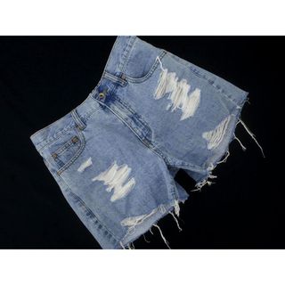 ダブルクローゼット(w closet)のw closet ダブルクローゼット Alley by アリーバイ ダメージ加工 ショート デニムパンツ sizeF/青 ■◆ レディース(デニム/ジーンズ)