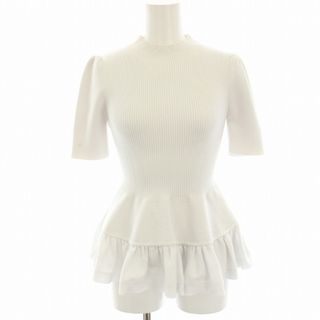 スナイデル(SNIDEL)のスナイデル ティアードペプラムリブニット カットソー ボトルネック 半袖 F(ニット/セーター)