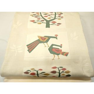 平和屋着物●名門木屋太　今河織物　六通柄袋帯　孔雀枝葉文　正絹　逸品　CAAU1059yk(帯)