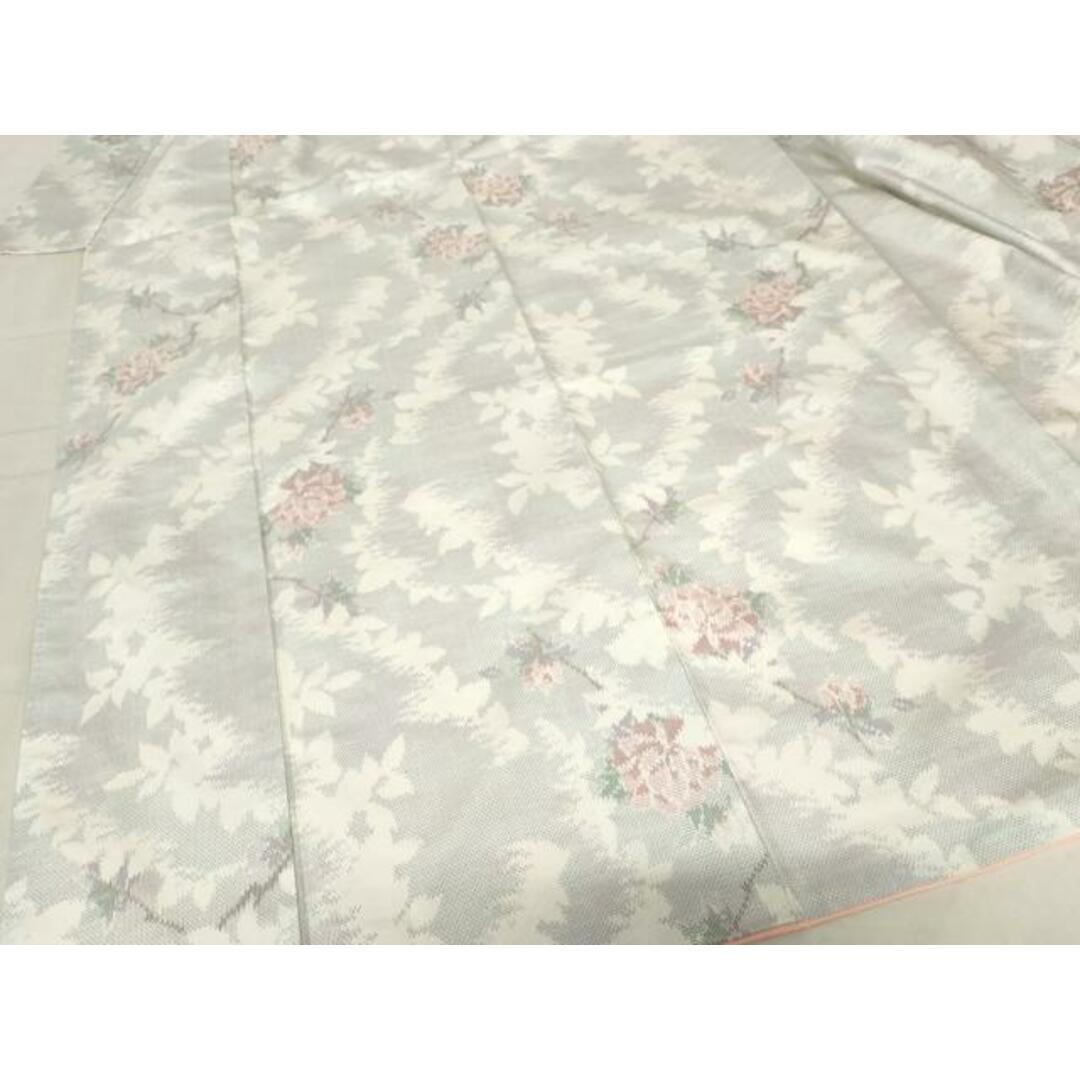 平和屋着物□本場大島紬 白大島 枝花文 正絹 逸品 AAAV8994maの