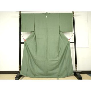平和屋着物■上質な色無地　麹塵色　正絹　逸品　未使用　AAAV8966ma(着物)