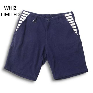 WHIZ LIMITED ウィズリミテッド 春夏★ サイドボーダー パイル ショート パンツ Sz.M メンズ 紺 ネイビー 日本製(ショートパンツ)