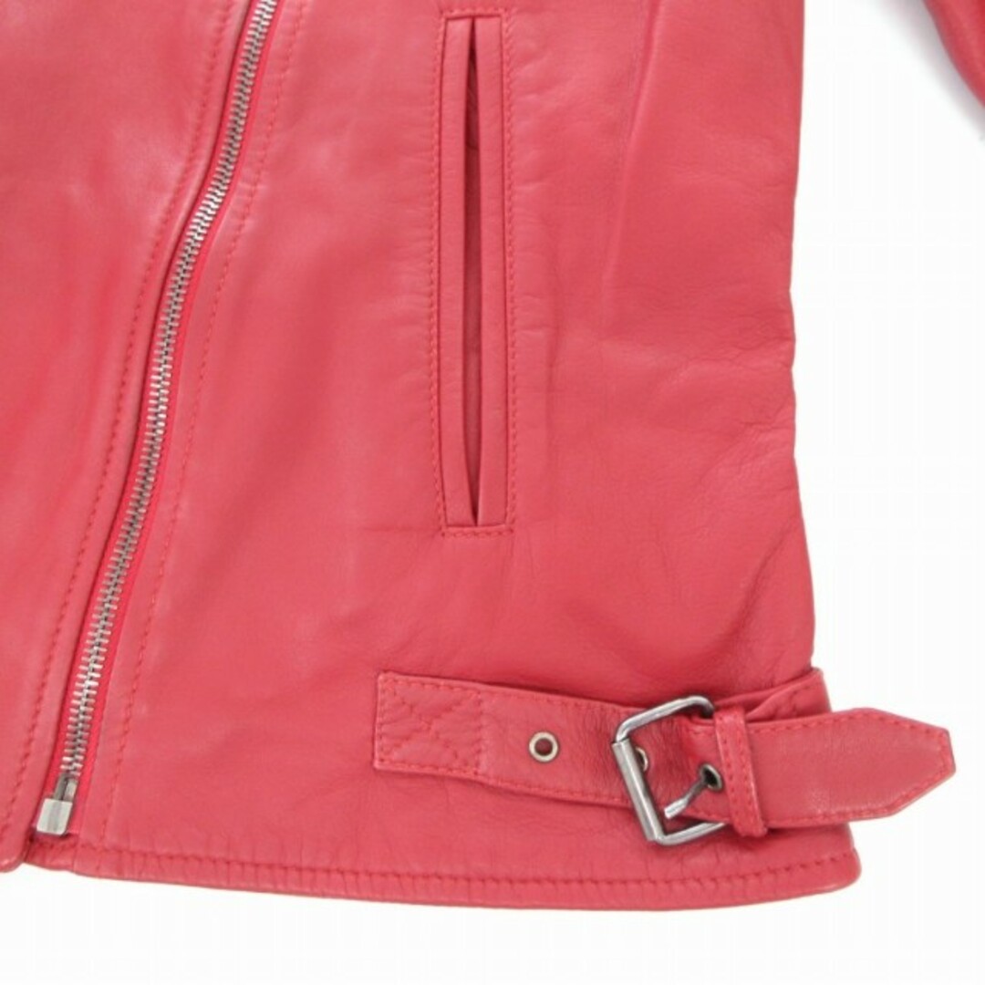 Bally(バリー)のバリー BALLY ダブルライダース ジャケット ラムレザー I38 レッド レディースのジャケット/アウター(ライダースジャケット)の商品写真