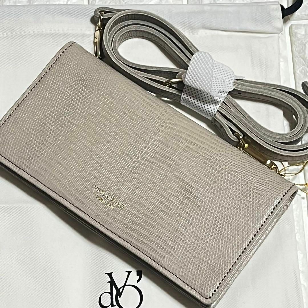 ❣️ヴィオラドーロ❣️ アドリア リザード型押し スマホポシェットtaupe 財