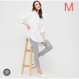 ユニクロ(UNIQLO)のUNIQLO プリントクロップドレギンスパンツ　チェック　レギパン　レギンス　M(レギンス/スパッツ)