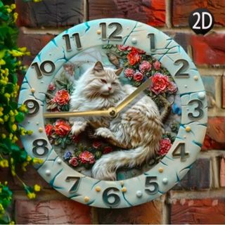 猫 猫雑貨 インテリア 可愛い 時計 静音 壁掛け時計 プレゼント(掛時計/柱時計)