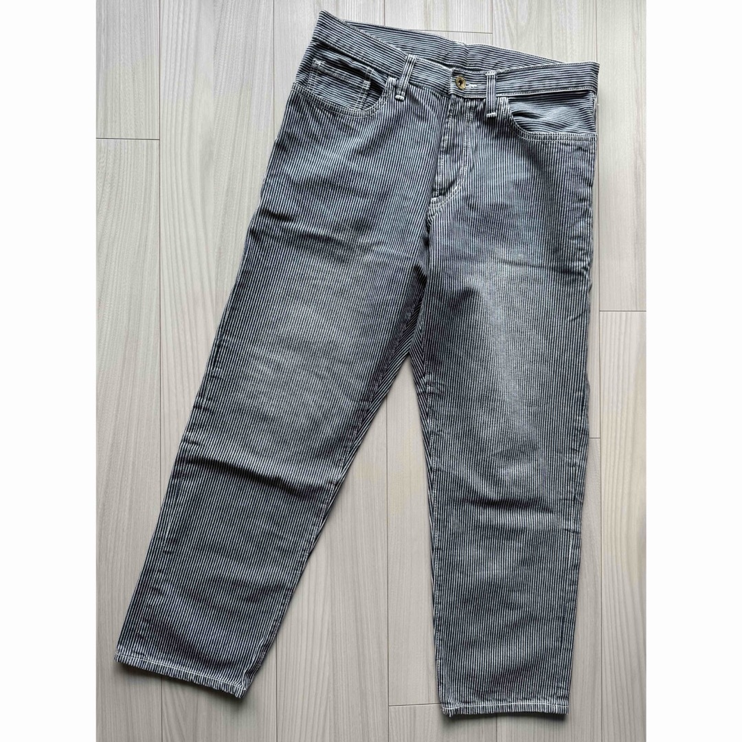 GU(ジーユー)のGU(ジーユー)ストライプワイドフィットデニムパンツ　S メンズのパンツ(デニム/ジーンズ)の商品写真