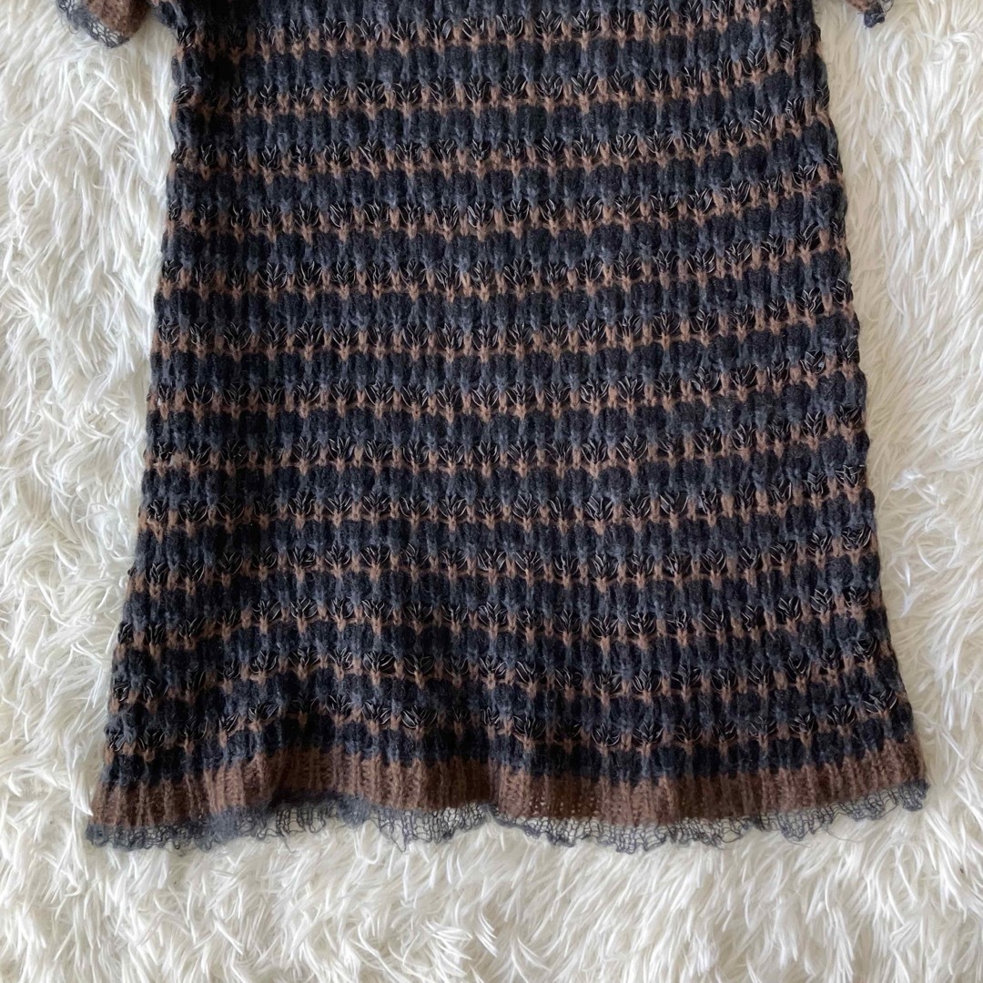 Bois de Boulogne キッドモヘヤ混のデザインニット 佐藤繊維 1の