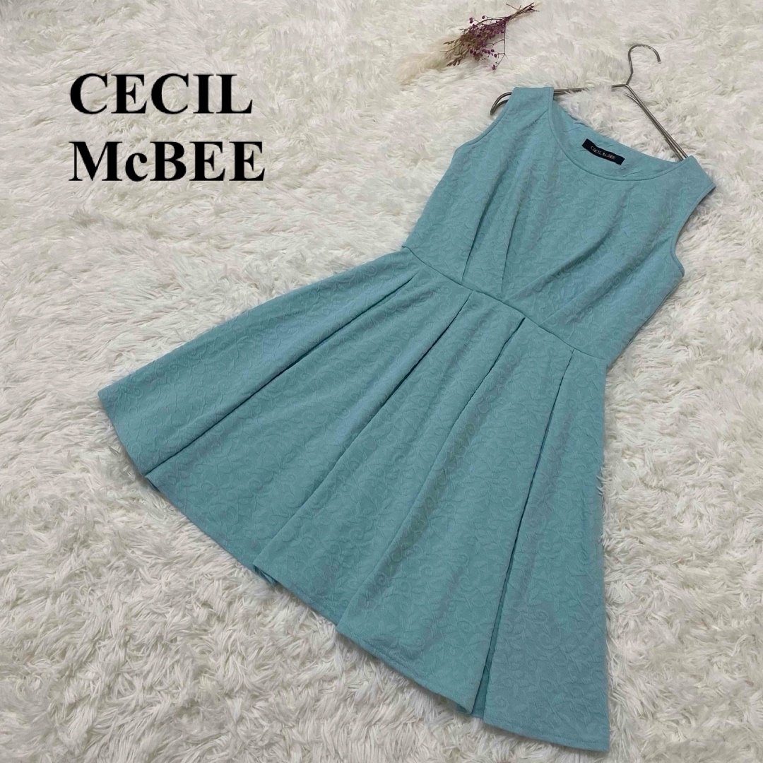 CECIL McBEE(セシルマクビー)の【CECIL McBEE】セシルマクビー　ミントグリーン　ミニ　ワンピース レディースのワンピース(ミニワンピース)の商品写真
