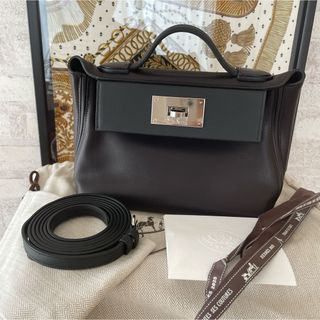 エルメス(HERMES)のエルメス　バッグ　24/24 21 ヴァンキャトル　ミニ　黒(ハンドバッグ)