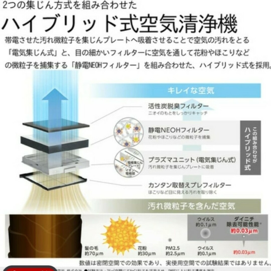 Dainichi Plus ハイブリッド式空気清浄機 CL-HB924(WT) スマホ/家電/カメラの生活家電(加湿器/除湿機)の商品写真