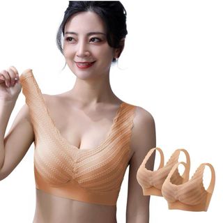 ノンワイヤーブラ シームレスブラ ブラジャー 体に苦しくない 美胸美背 脇高