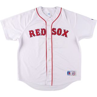 古着 90年代 ラッセル Russell MLB BOSTON REDSOX ボストンレッドソックス ゲームシャツ ベースボールシャツ メンズXL相当 ヴィンテージ /eaa564349(Tシャツ/カットソー(半袖/袖なし))