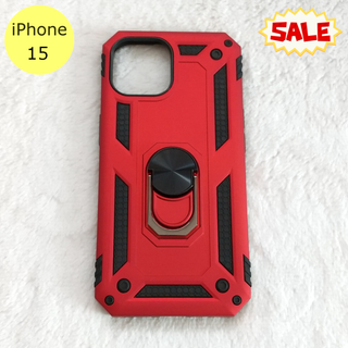 セール中♪ 耐衝撃 衝撃吸収 iPhone15ケース レッド(iPhoneケース)