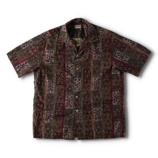 マックレガー(McGREGOR)の古着 60年代 マックレガー McGREGOR 総柄 半袖 オープンカラー コットンシャツ ボックスシャツ USA製 メンズL相当 ヴィンテージ /evb029315(シャツ)