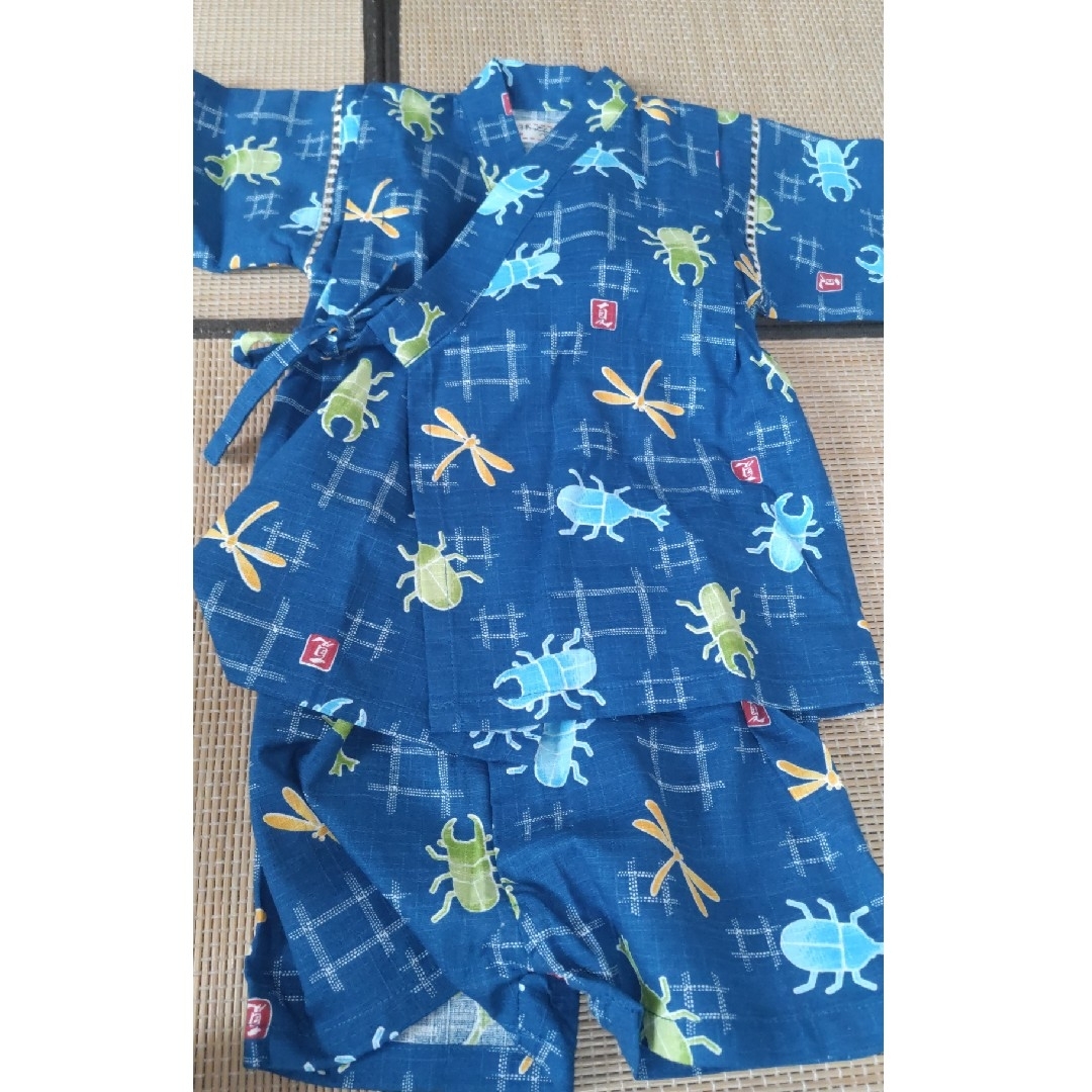 新品　浴衣　甚平 ロンパース　虫 　カブトムシ お祭り じんべい 男子　男の子 キッズ/ベビー/マタニティのベビー服(~85cm)(甚平/浴衣)の商品写真