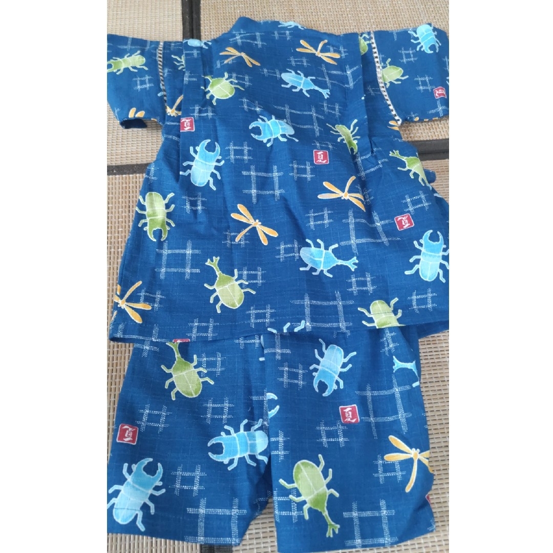 新品　浴衣　甚平 ロンパース　虫 　カブトムシ お祭り じんべい 男子　男の子 キッズ/ベビー/マタニティのベビー服(~85cm)(甚平/浴衣)の商品写真