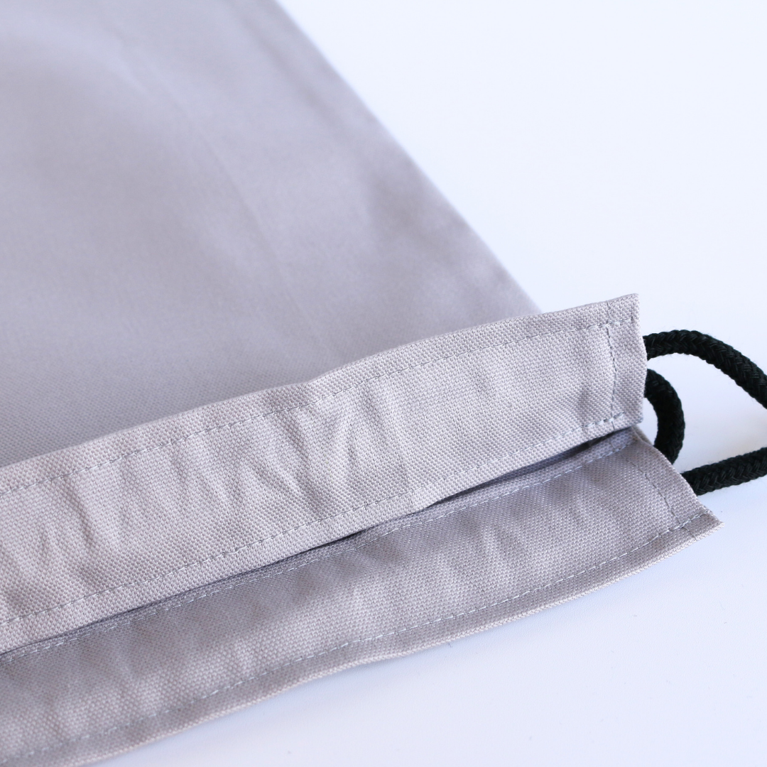 巾着袋 L ライトグレー｜体操服袋・お着替え袋・お道具袋・シンプル キッズ/ベビー/マタニティのこども用バッグ(体操着入れ)の商品写真