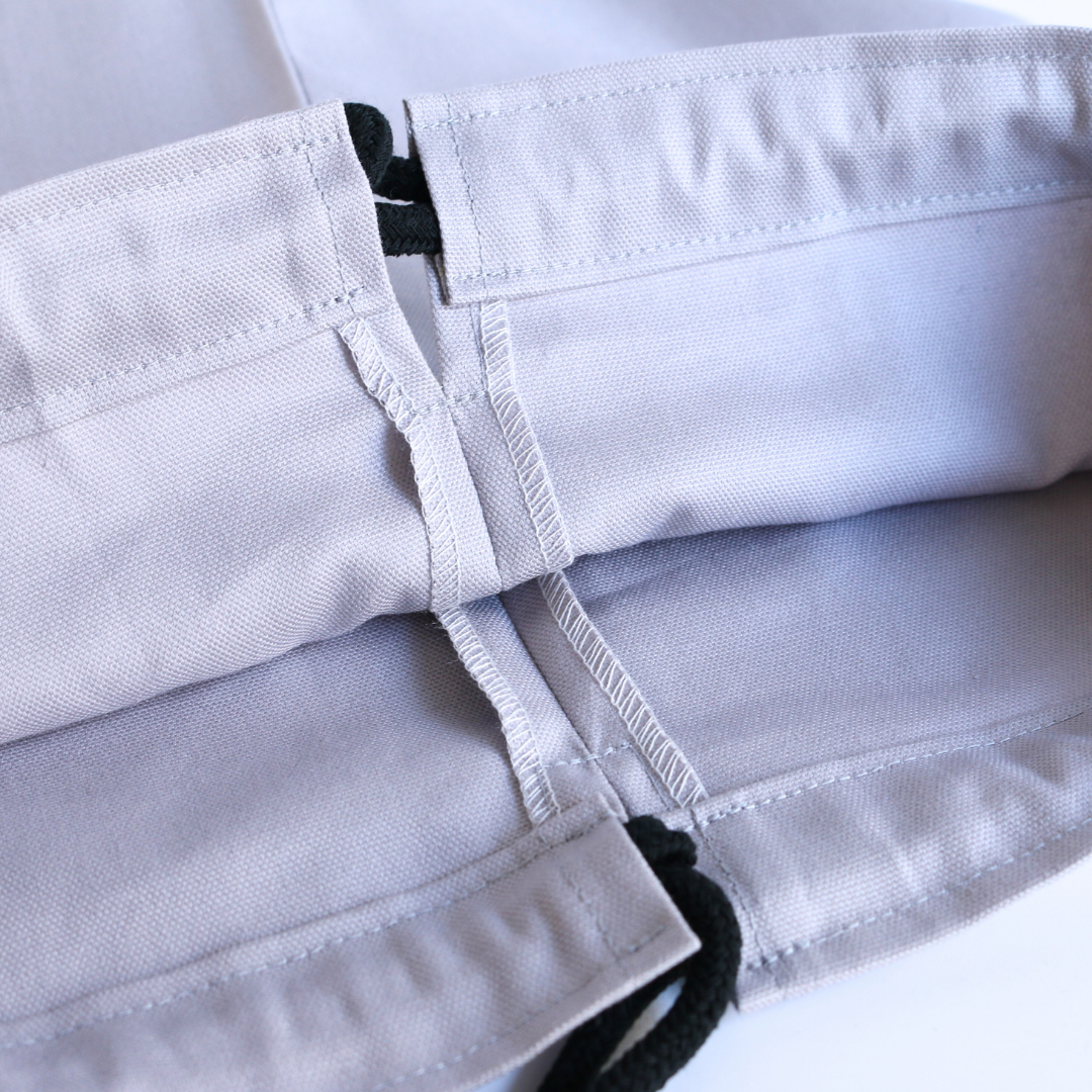 巾着袋 L ライトグレー｜体操服袋・お着替え袋・お道具袋・シンプル キッズ/ベビー/マタニティのこども用バッグ(体操着入れ)の商品写真