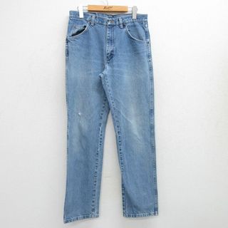 ラングラー(Wrangler)のW31★古着 ラングラー Wrangler ジーンズ メンズ 00年代 00s ヒゲ コットン 紺 ネイビー デニム 25jul04 中古 ボトムス ジーパン Gパン ロング パンツ(ワークパンツ/カーゴパンツ)