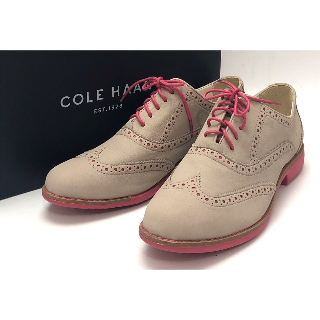 【美品】コールハーン ウィングチップ メダリオン ブラック 9.5 27cm Cole Haan - コールハーン ウィングチップ メダリオン 靴
