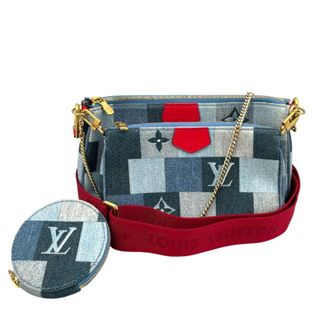 ルイヴィトン(LOUIS VUITTON)の　ルイ・ヴィトン LOUIS VUITTON ミュルティ・ポシェット・アクセソワ―ル M44990 ブルー モノグラム・デニム レディース ショルダーバッグ(ショルダーバッグ)