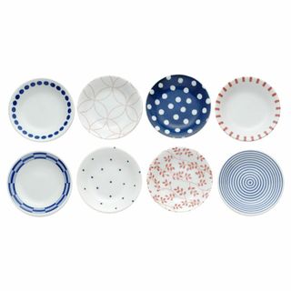 【新着商品】ヤマ吾陶器 磁器 美濃焼 和モダン取小皿 8柄組