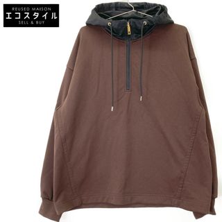 クルニ 23-AW-032 ﾌﾞﾗｳﾝﾌﾞﾗｯｸ Half zip Pullover Hoodie 1