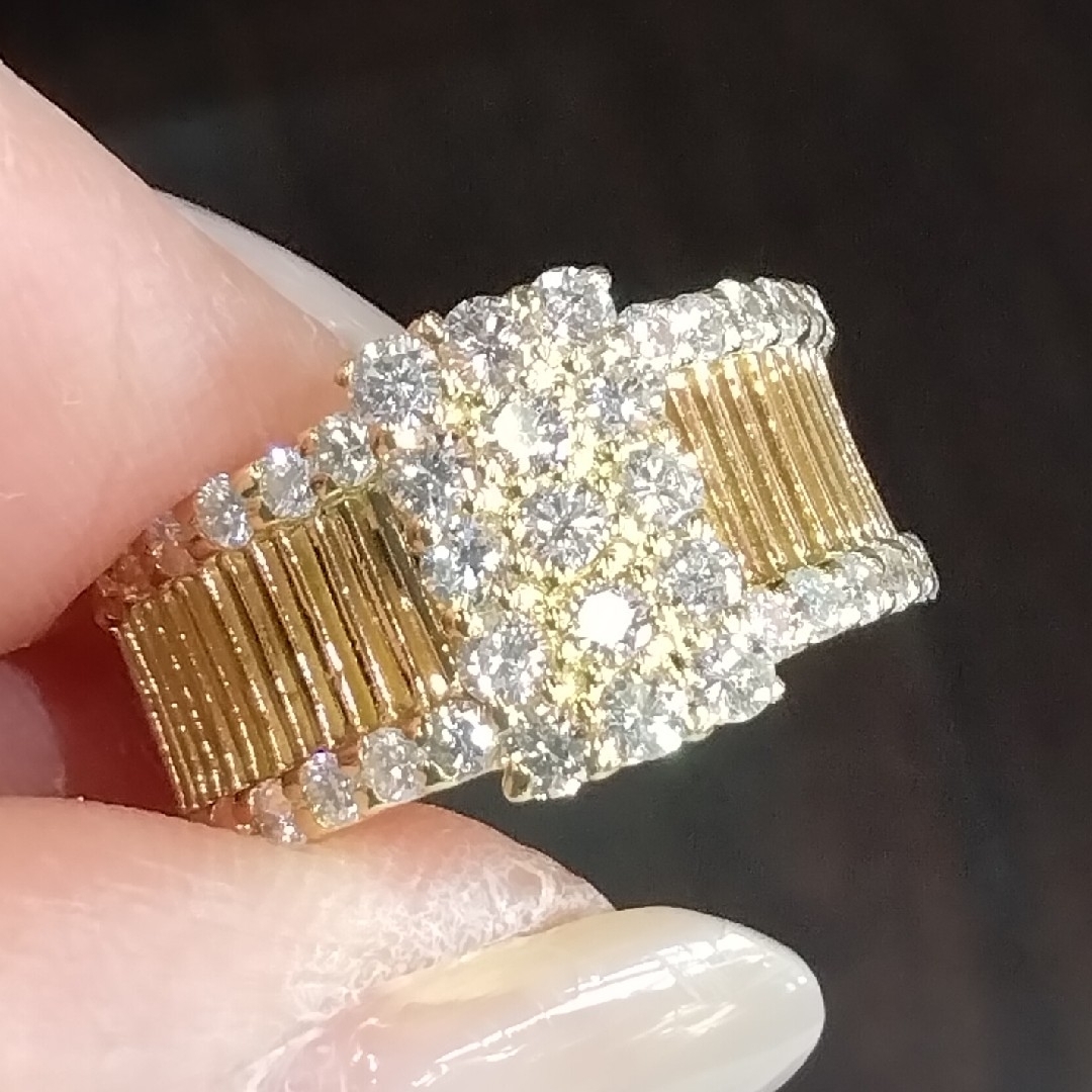 K18✨ダイヤ1.00ct✨幅あり✨ダイヤキラキラ✨リング✨13.5号✨綺麗✨  レディースのアクセサリー(リング(指輪))の商品写真