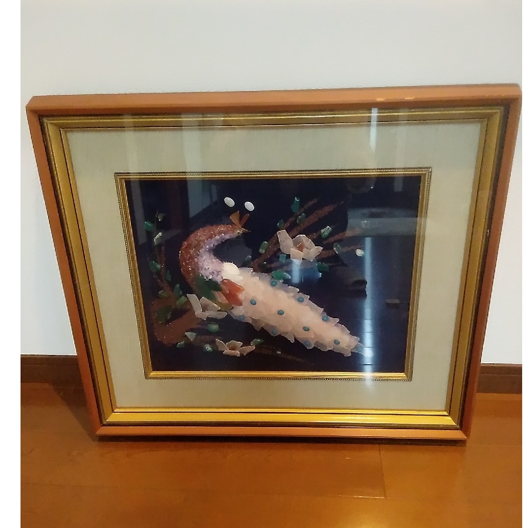 絵画 貴石画 宝石画 アンティーク  レトロ 骨董品 エンタメ/ホビーの美術品/アンティーク(絵画/タペストリー)の商品写真