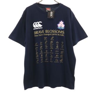 CANTERBURY - 古着 未使用 CANTERBURY OF NEW ZEALAND カンタベリー RUGBY WORLD CUP 2015 半袖 サイン Tシャツ L ネイビー 記念T メンズ