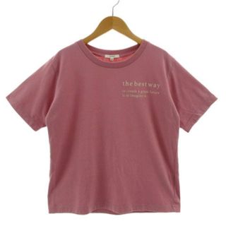 スタディオクリップ(STUDIO CLIP)のスタディオクリップ Ｔシャツ 丸首 プリント 半袖 コットン混 ピンク系 M(Tシャツ(半袖/袖なし))